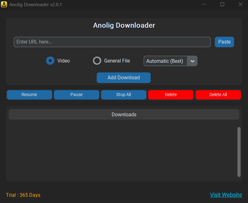 Anolig Downloader Interface
